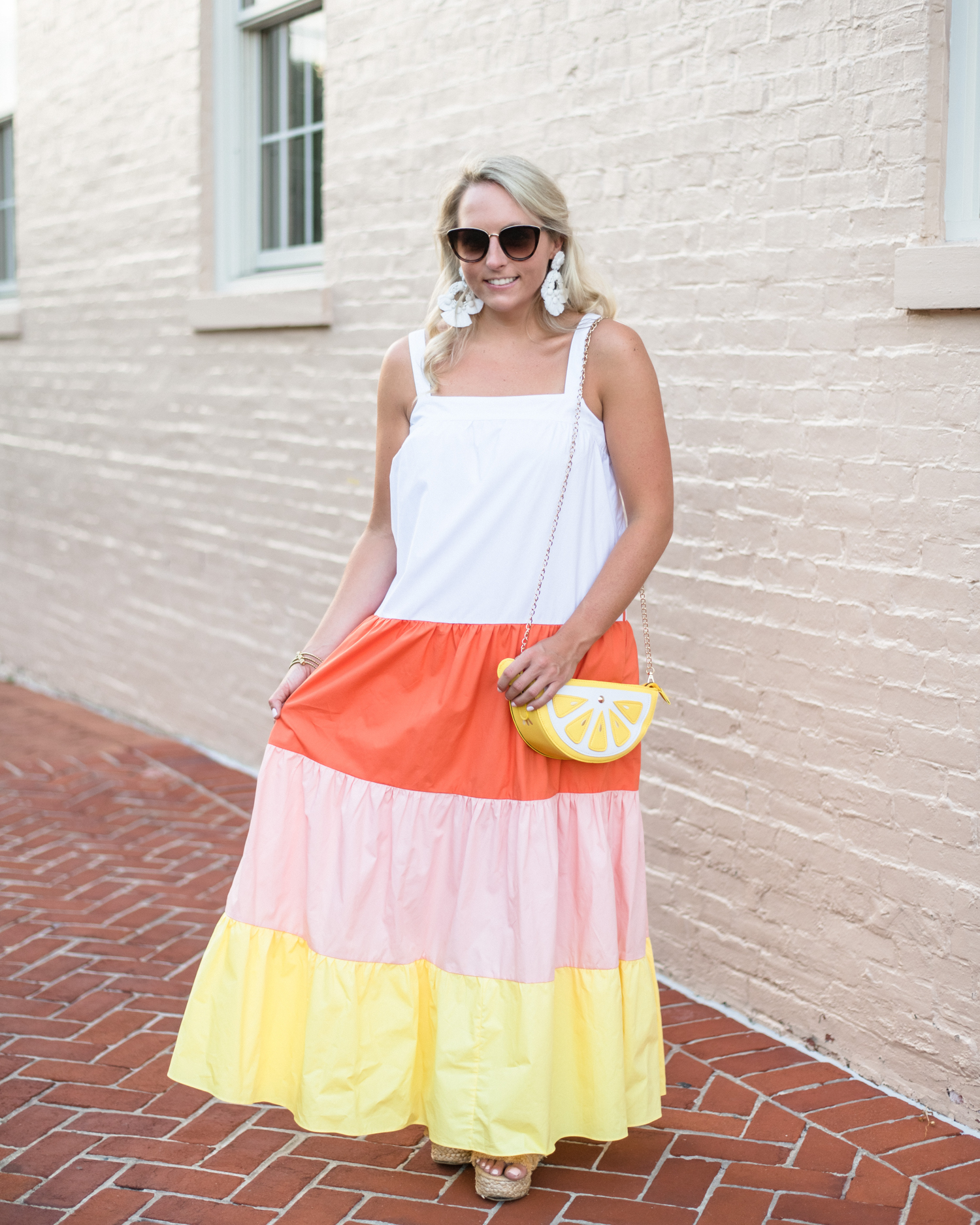 Unique One Shoulder Colorblock Maxi Dress