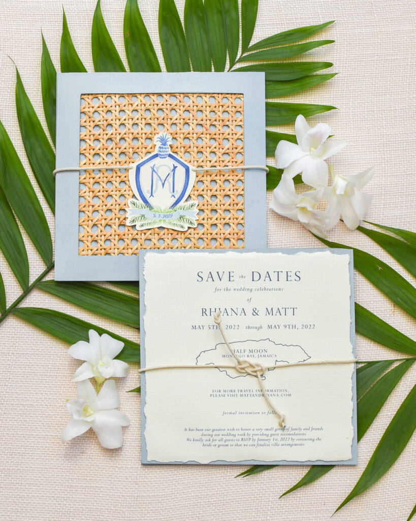cane rattan save-the-dates